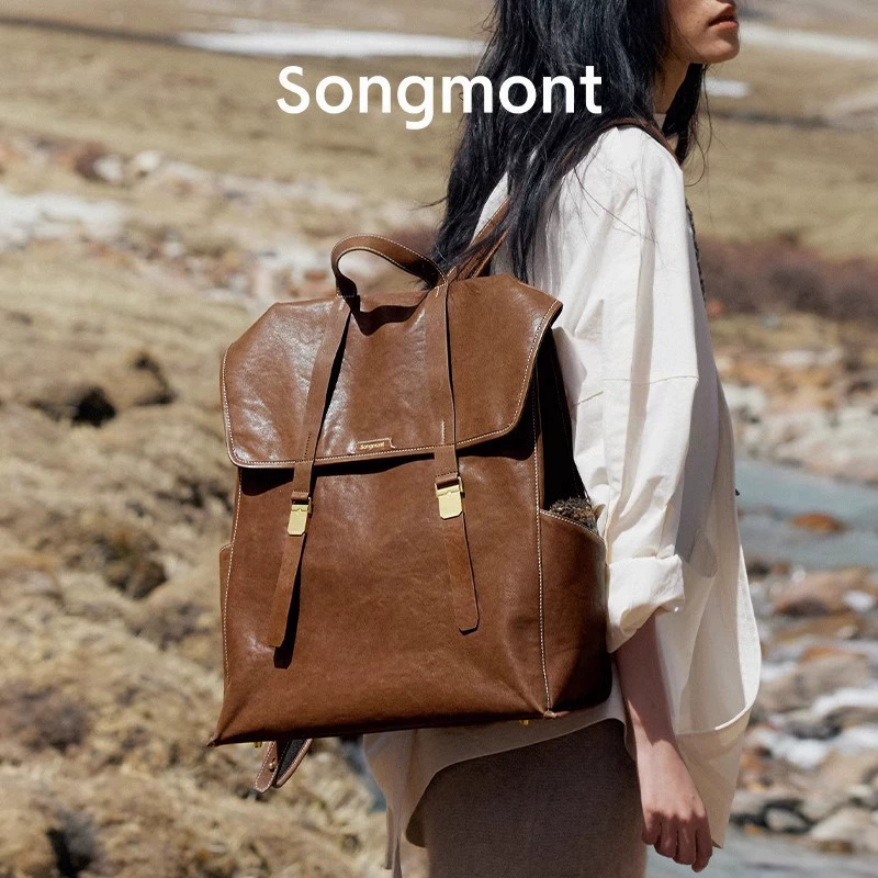 Рюкзак Songmont большого дизайна, кожаный ноутбук