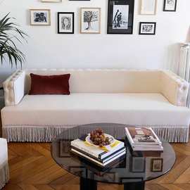 北欧简约设计师奶油风三人沙发小户型客厅羊羔毛直排泡芙落地沙发