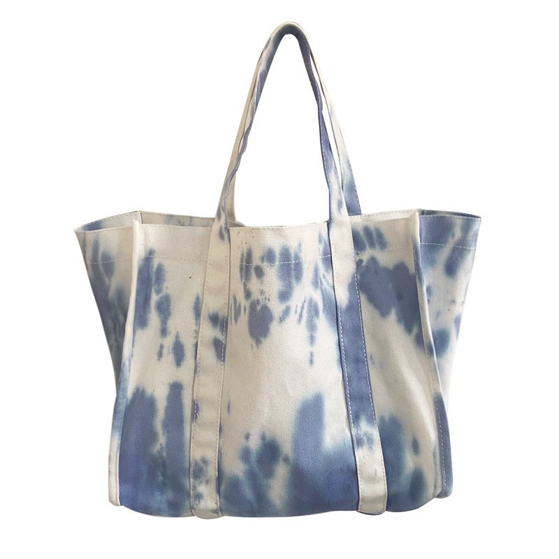 Aufbewahrungstasche im Batik-Look, Kosmetiktasche, Reise-Organizer, Boho-Chic, Hippie-Stil, Vintage, Regenbogenfarbverlauf, weiches Canvas, Polyester, wasserabweisend_voghion.com