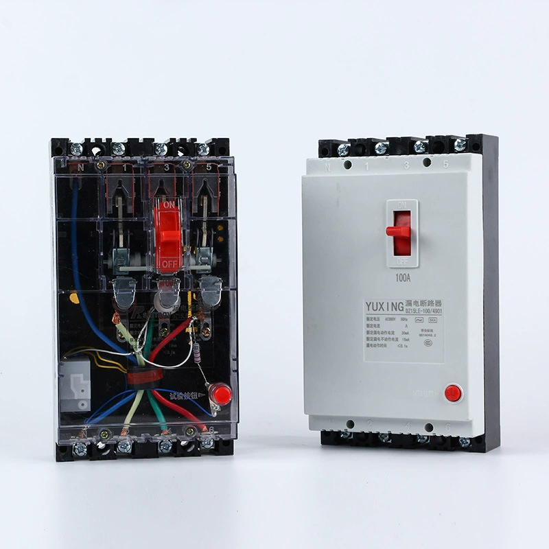 DZ15-100 пластиковая оболочка a автоматический выключатель утечки трехфазный четырехпроводный пластиковый выключатель воздуха в корпусе