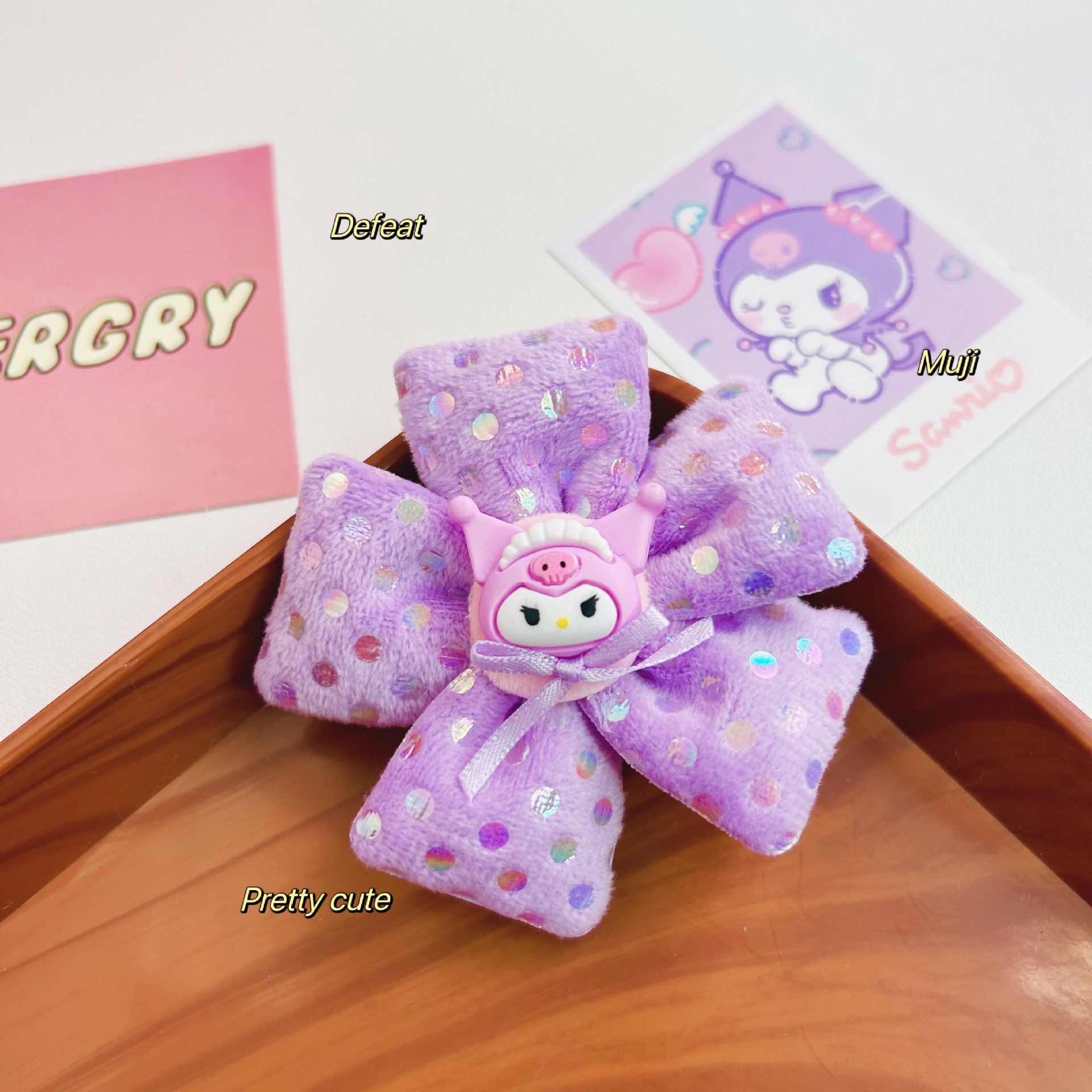 Niños anillo de cabello púrpura Kulomi otoño y invierno nuevo tela de lana correa de correa niña bola cabeza linda corda de cabello