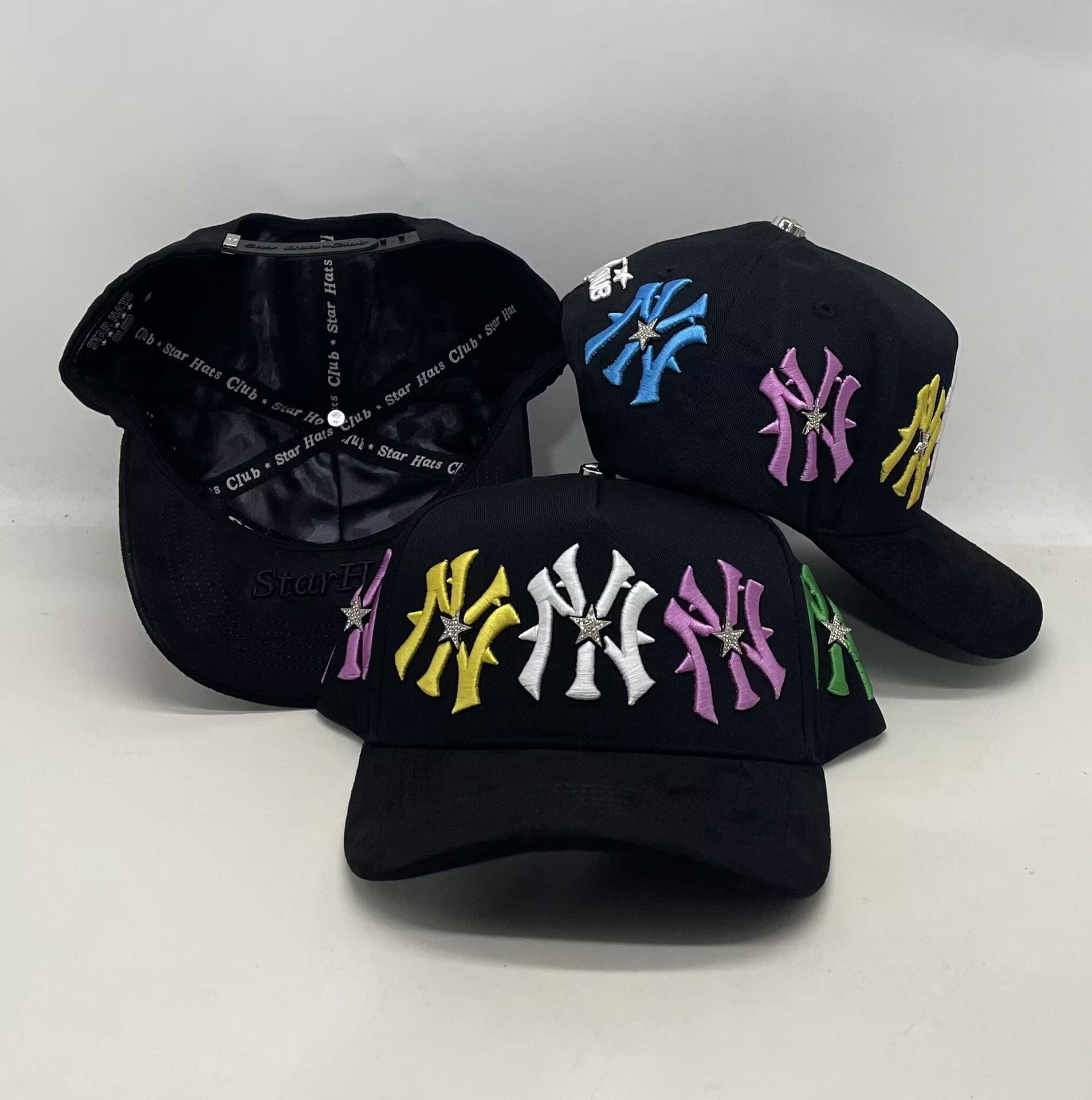 Nuevo Meike Duo Dandy bordado ajustable gorra de boca de pato borde curvo gorra de béisbol con diamantes barba tío