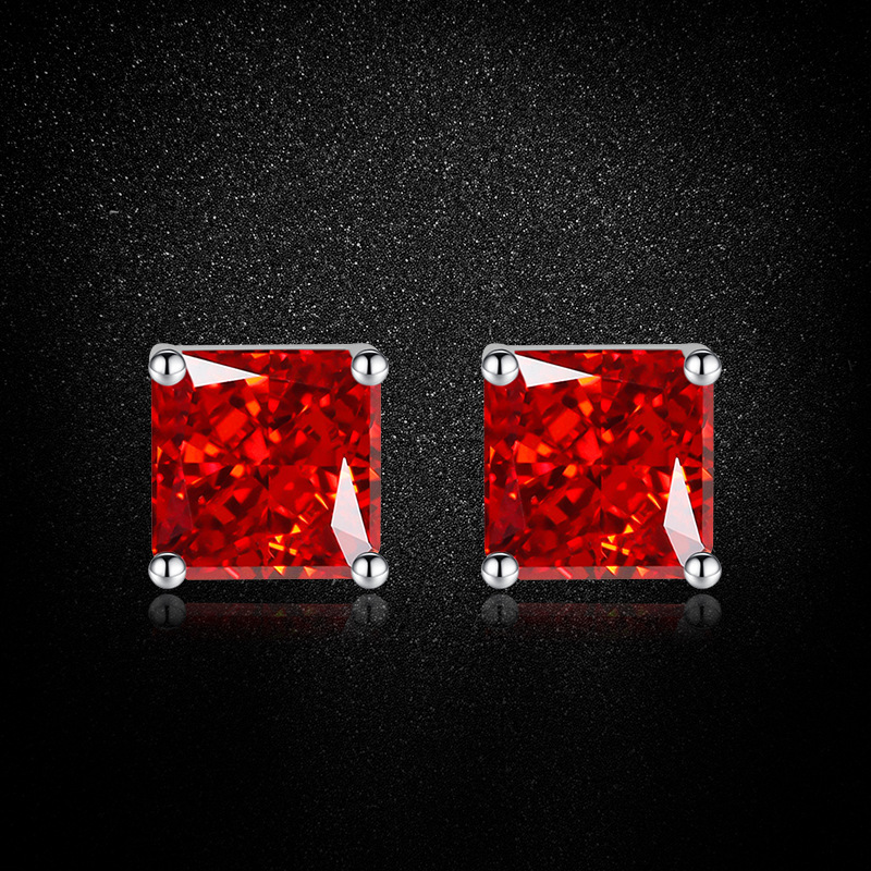 1 Pair Elegant Streetwear Geometric Plating Copper High Carbon Diamond Ear Studs display picture 8