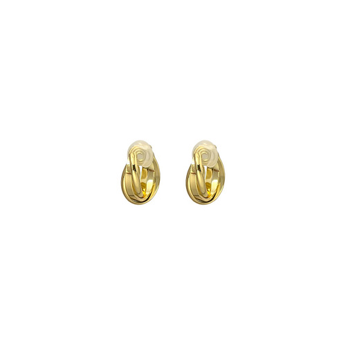 Cross-hair curved earrings for women, featuring Western and European design with a high-end, unique temperament. These are hypoallergenic stud earrings without piercing holes.