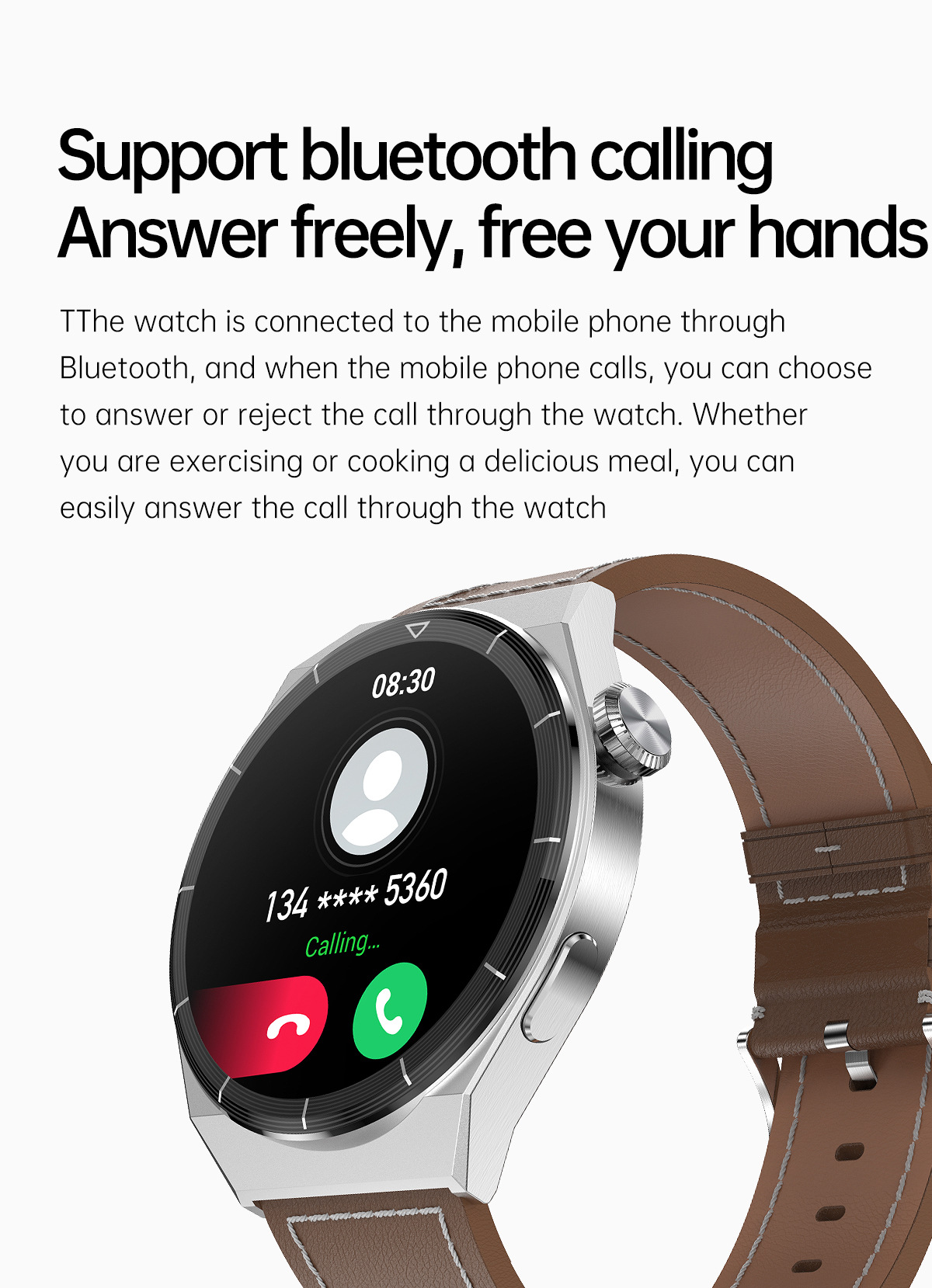 GT3PRO Smart Watch Bluetooth Anruf Herzfrequenz kabelloses Aufladen_voghion.com