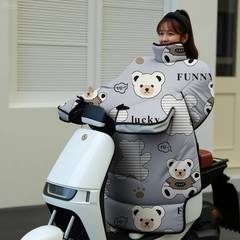 电动车挡风被冬季加绒电瓶摩托车罩四季通用2025新款护肩款通用
