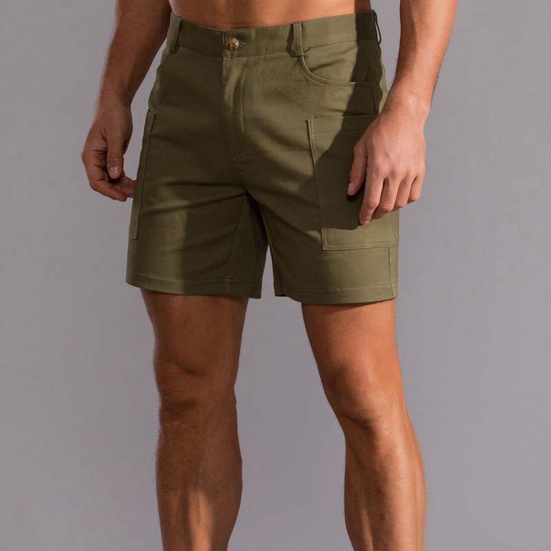 New Men's Cargo Shorts, Plus Size Three-Quarter Pants, Pure Cotton Multi-Pocket Casual Mid-Length Shorts, Trendy Men's Four-Quarter Pants