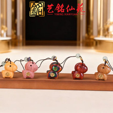 彩虹木雕马铜钱小马木质手机链挂件艺铭仙苑紫檀木唐马包包挂饰