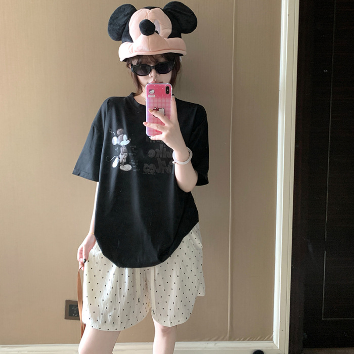 Dibujos animados Hellokitty pijamas estampados mujer 2025 nuevo verano algodón de manga corta pantalones cortos traje de servicio a domicilio