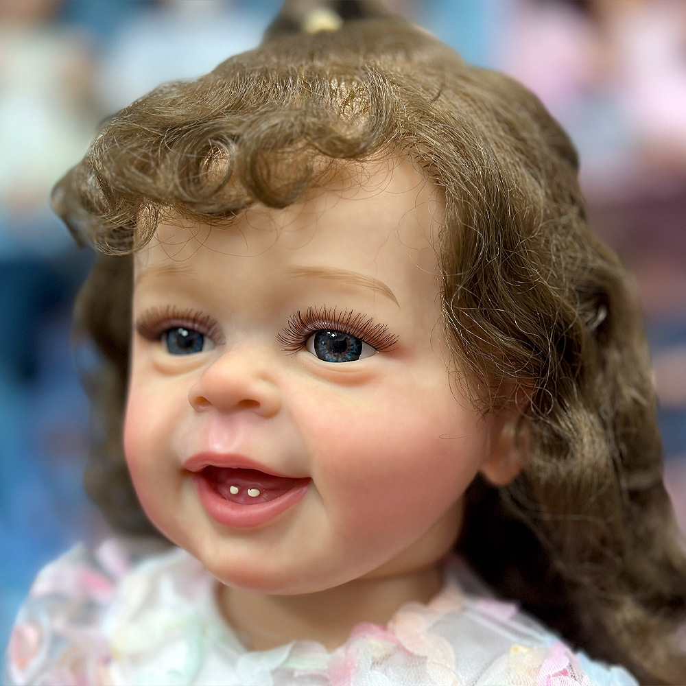 Puede ser suave juguetes de venta caliente en stock muñeca cruda lavable transfronteriza pesada 55CM muñeca de cabello largo de la niña