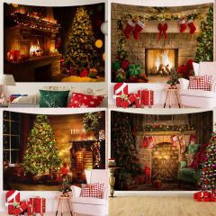 クリスマスのタペストリークリスマスの暖炉のタペストリークリスマスの背景の壁の布の祝日の装飾クリスマスのタペストリーのカスタマイズ