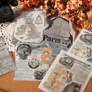 Mu dyed PET sticker bag British Post art waterproof transparent sticker hand account decoration material backing sticker cross-border