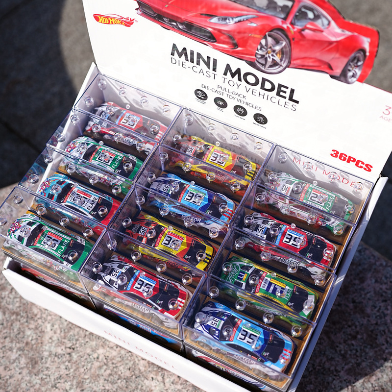 Children's building block box car toy car boy baby pull back car mini iron sheet car model stall hot sale Children's building block box car toy car boy baby pull back car mini iron sheet car model stall hot sale