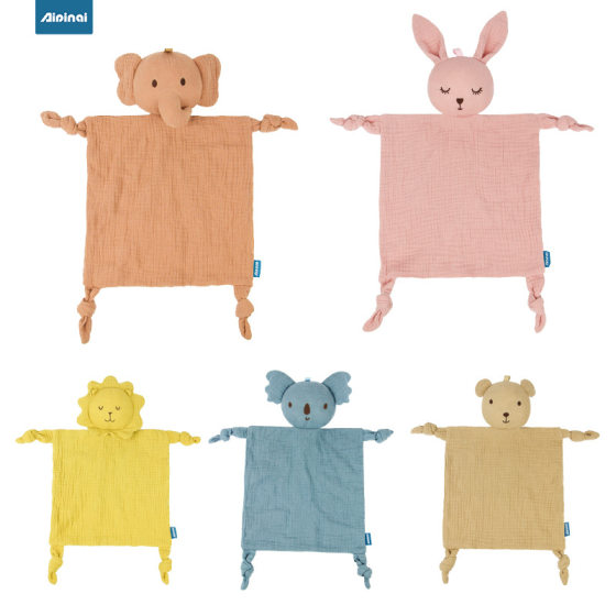Aipinqi New Baby Ambulance Baby Double-layer Cotton Gauze Square Scarf Elephant Sleeping Sipe Doll