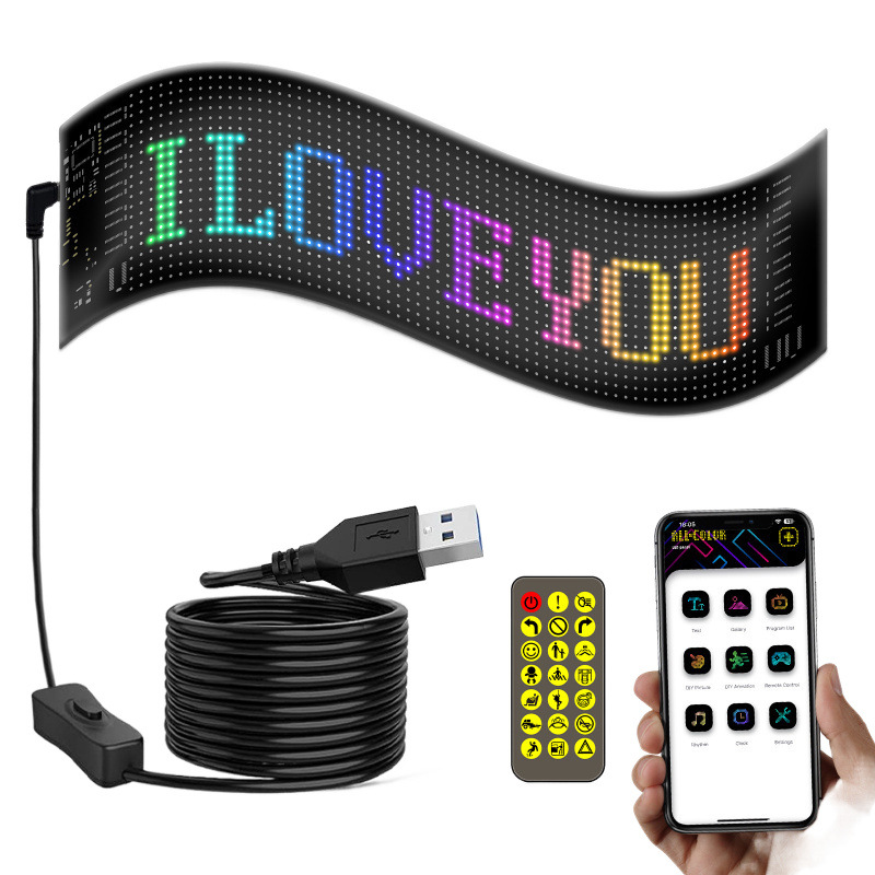 Pantalla suave LED pantalla flexible APP Bluetooth edición ultra delgada impermeable con letrero de publicidad de pantalla libre de instalación