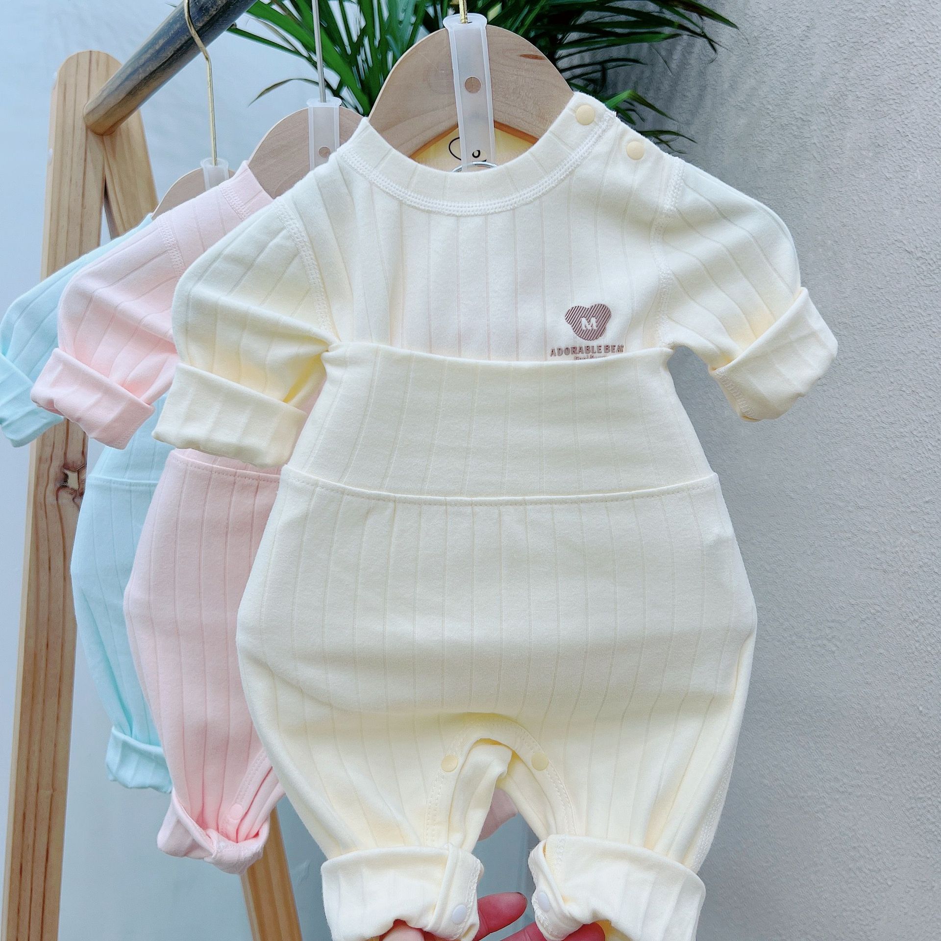 Type A Thickened High-Elastic Cotton, Type A Newborn Shoulder-Opening Autumn Pants, Baby 0-Autumn Clothes, Autumn and Winter Style