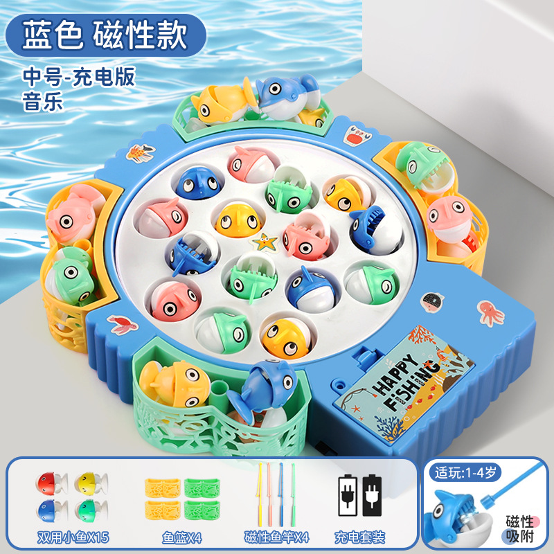 [magnetic version] medium - 25 fish - blue (rechargeable version)