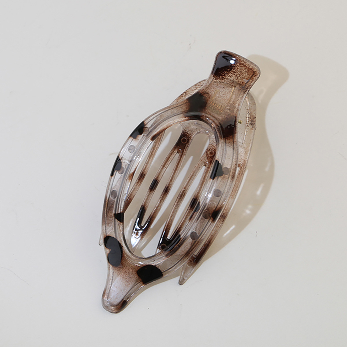 #3 pinzas de pico de pato con estampado de leopardo blanco brillante.