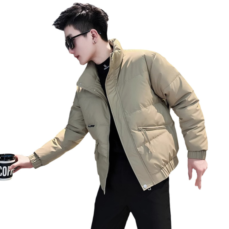 가을과 겨울 조수 브랜드 트렌드면 패딩 재킷 남성용 캐주얼 러피 잘 생긴 기모 두껍게 된면 코트 2024 새로운면 코트