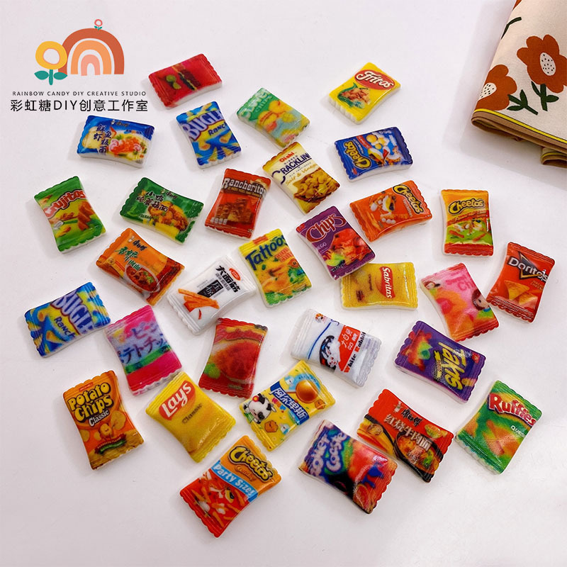 Miniature Food Toys, Miniature Instant Noodles, Potato Chips, Snack Bags, DIY Realistic Supermarket Miniature Toy Accessories