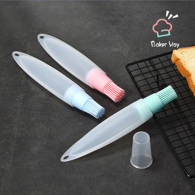 硅胶油刷瓶油扫子烧烤烘焙刷软毛可拆卸带瓶盖烙饼烤肉刷烧烤配件