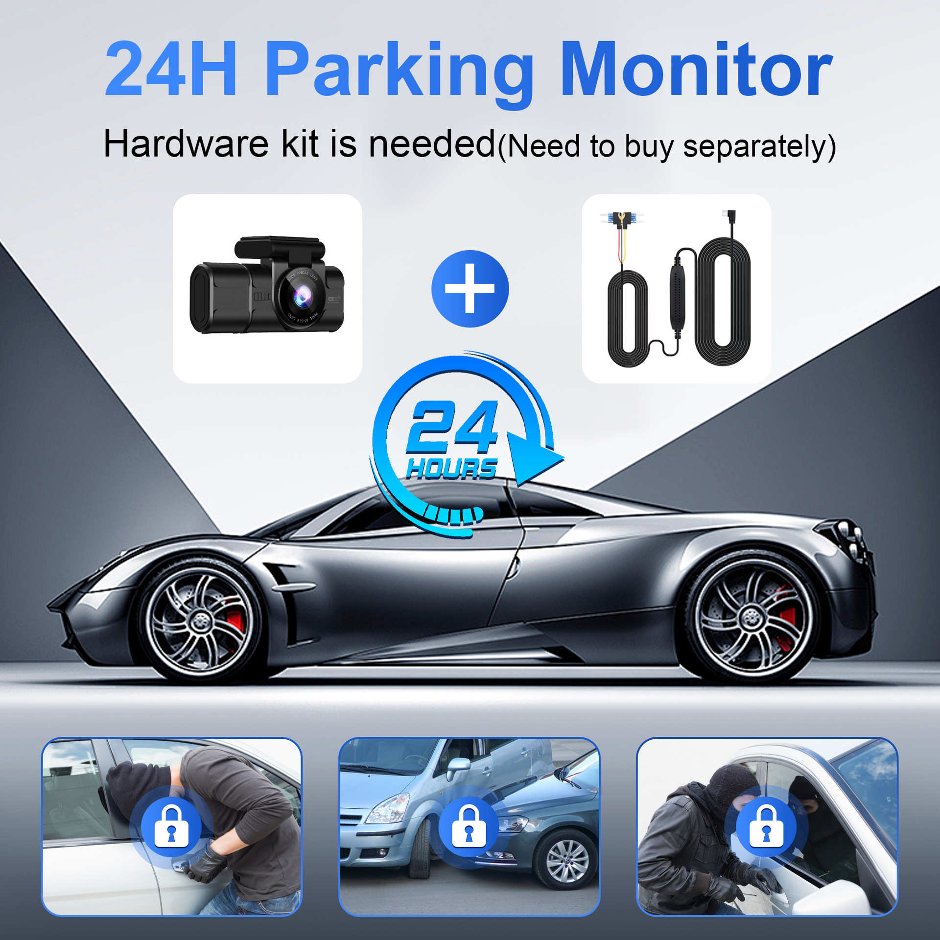 4K Ultra Hd Three Lens Driving Recorder Super Night Vision Wifi In-Car 180 ° Fish Eye 4K+1K+1K