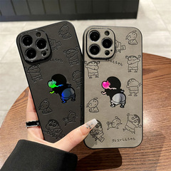 Apple 16/17/12PROMAX対応 レーザー クレヨンしんちゃん 面白いお尻 iPhone17 ミラー携帯ケース