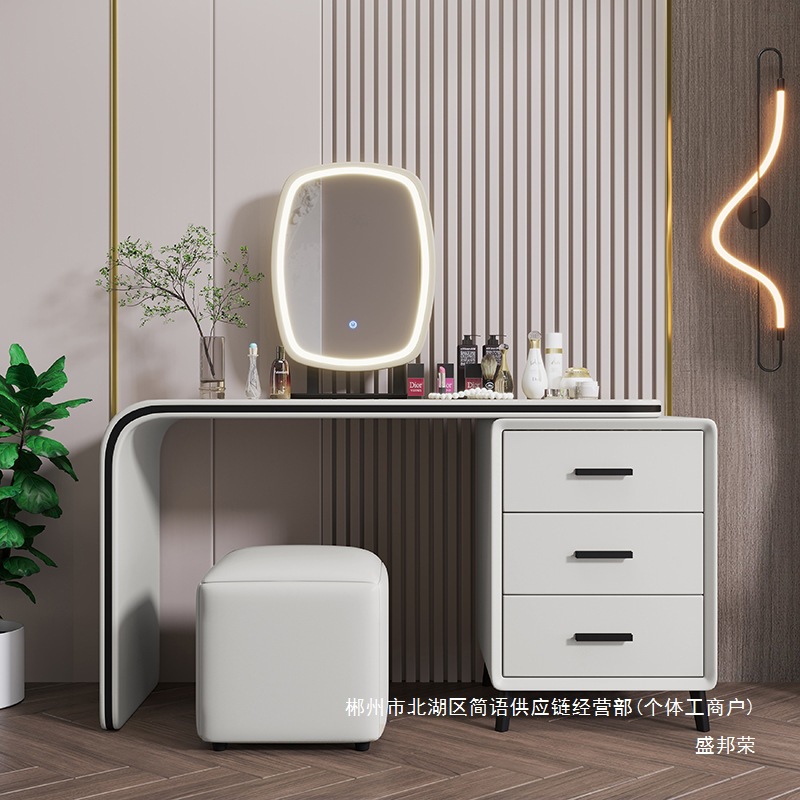 Fábrica directa moderna simple mesa de madera massiva 2026 nuevo dormitorio principal mesa de maquillaje de lujo pequeño almacenamiento