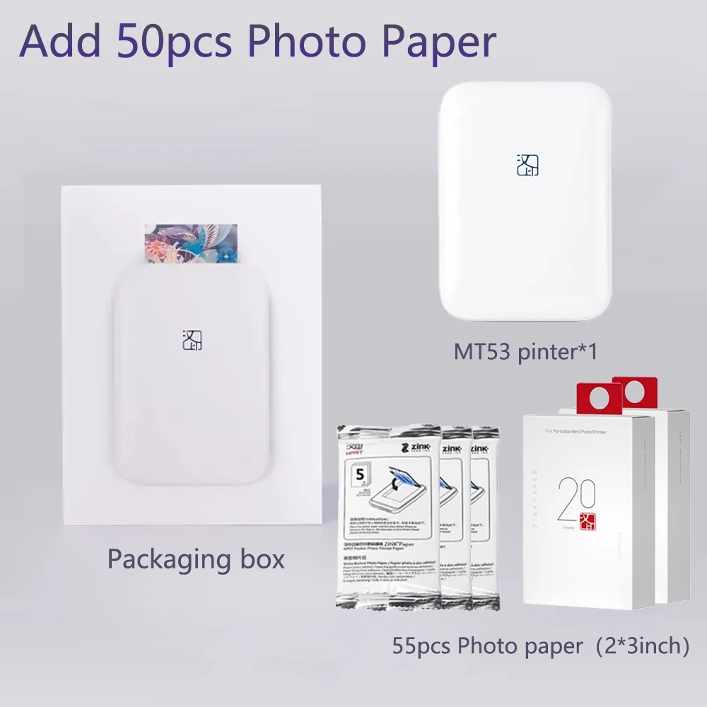 Impresora de Fotos en Color para El Hogar MT53 Bluetooth Portátil
