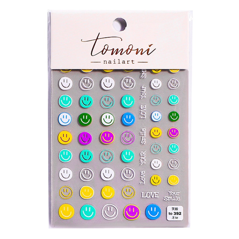 INS Nail Candy Smiley pegatinas ultra-Delgado japonés lindo oso girasol dibujos animados nuevas pegatinas flor decoración de uñas