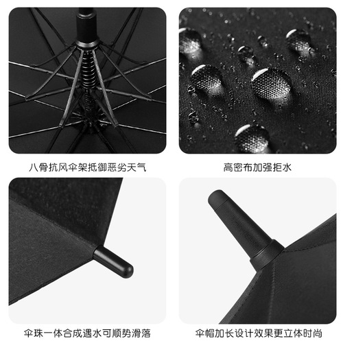Automatic windproof umbrella large long handle straight umbrella golf umbrella comfortable handle opening promotion custom advertising umbrella