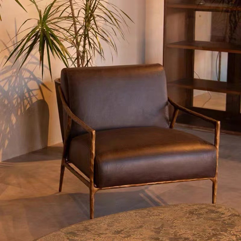 Silla de ocio retro estilo medieval forjado sofá de hierro forjado sala de estar dormitorio muebles personales silla de estudio