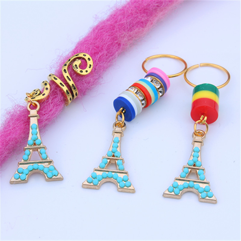 Wig Dirty Braid Hair Braid Headwear Hairpin Hair Ring Alloy Diamond Tower Pendant Girls' Hair Accessories Cross-border Supply