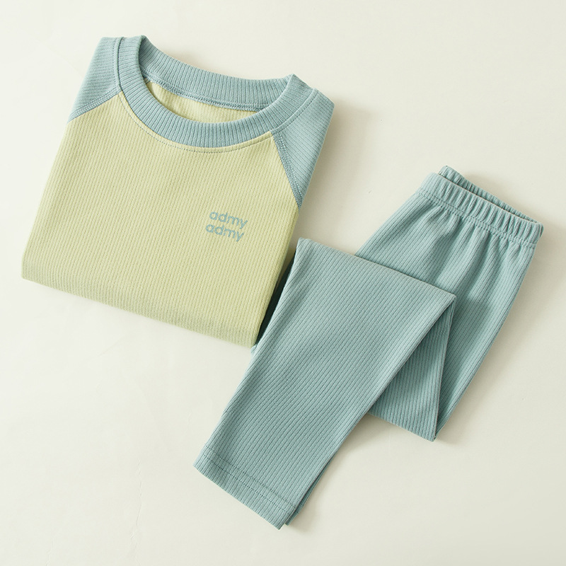 Otoño Invierno ropa interior térmica de los niños traje mousse Cachemira mangas raglán para y niñas pijamas hogar otoño