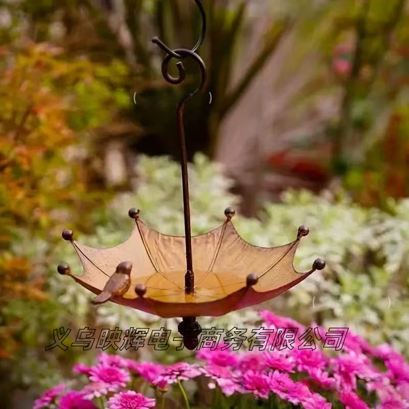 Популярная кормушка для птиц Tro в форме зонтика, подвесная металлическая подвеска для сада и двора