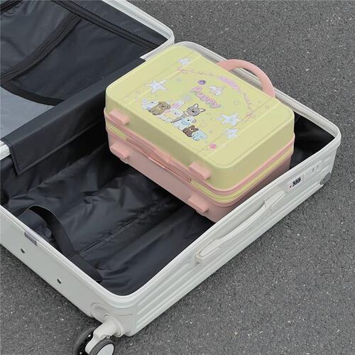  New Portable Luggage Cosmetic Bag Large Capacity Portable Cute Cartoon Cosmetic Storage Box