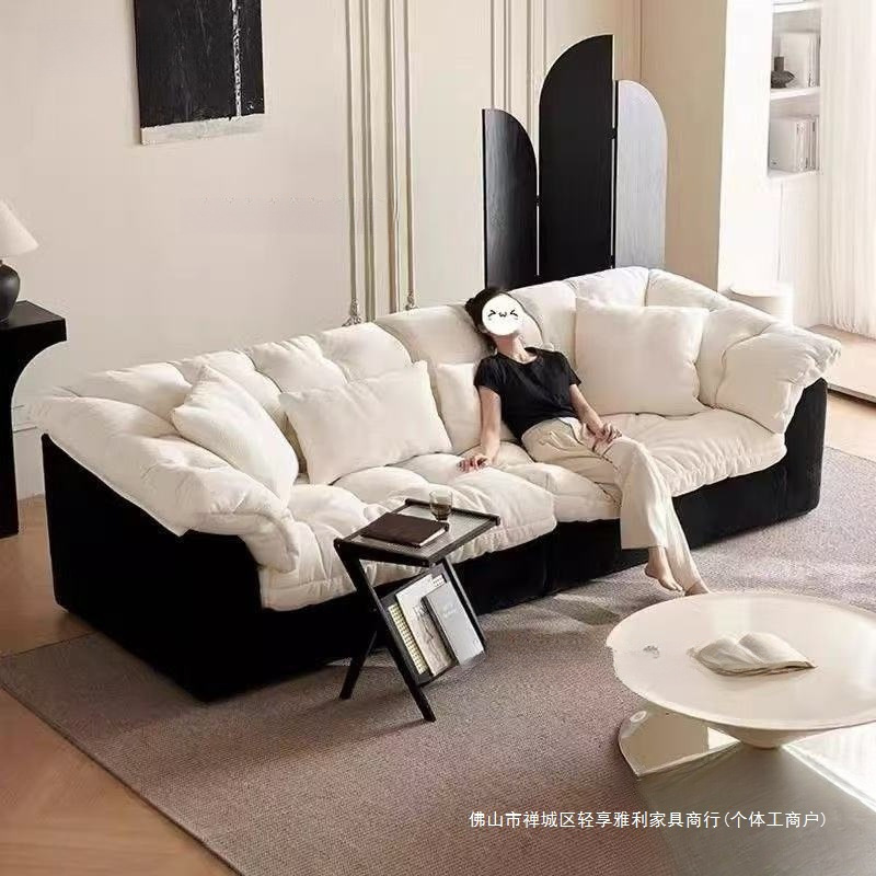 复古布艺沙发客厅新款双人直排小户型卧室出租房懒人现代简沙发|undefined