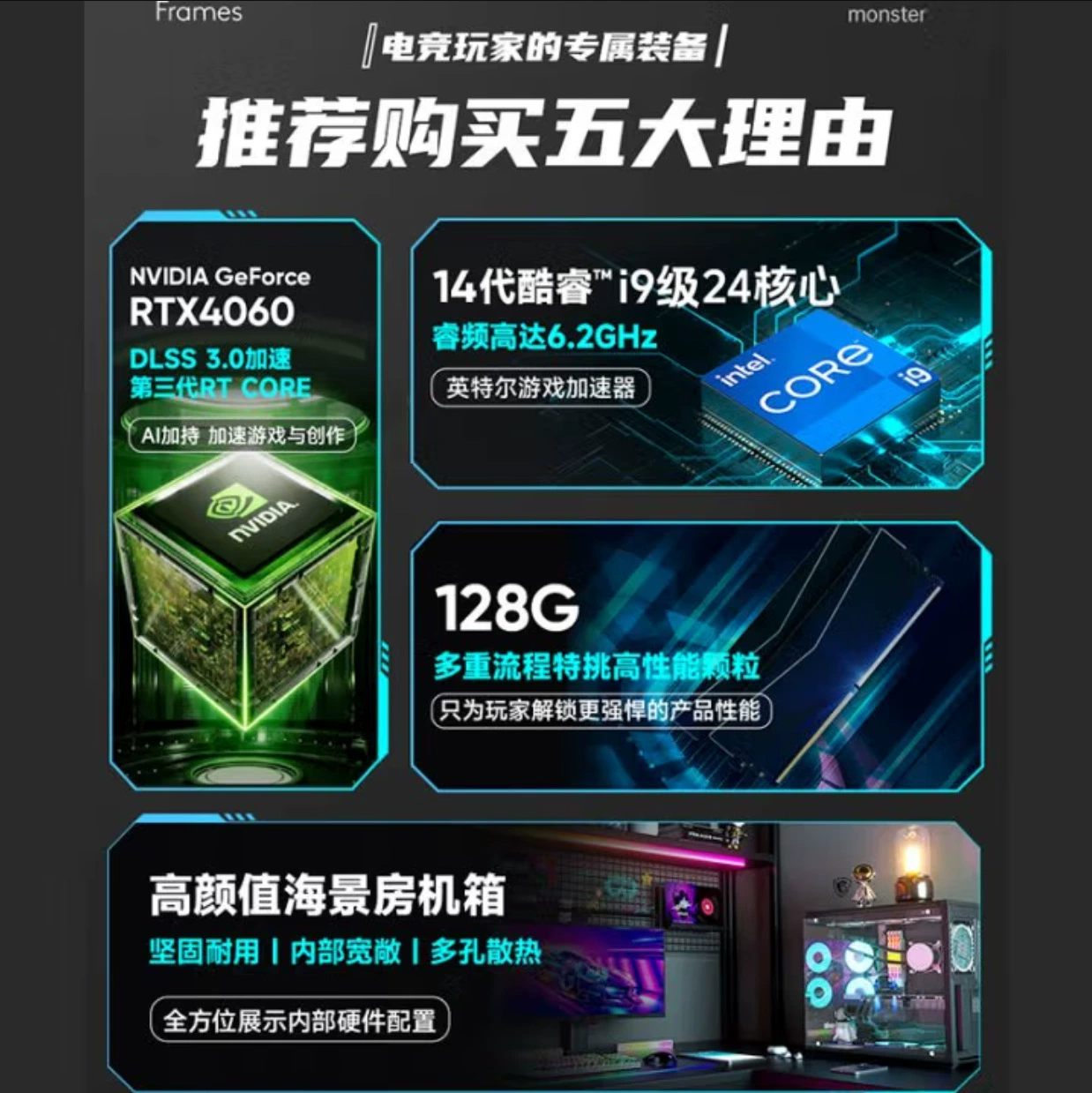 Игровой ПК (Core i9) 24‑ядерный, водяное охлаждение, RTX 4060, 128 ГБ ОЗУ, 2 ТБ SSD