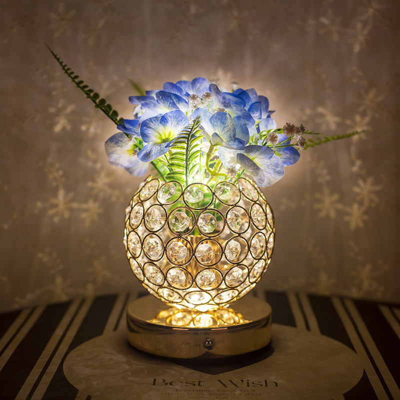 Cross-Border New Product Led Hydrangea Lamp Artificial Bouquet Crystal Atmosphere Lamp Bedside Decoration Table Lamp Ornaments High-End Cross-Border New Product Led Hydrangea Lamp Artificial Bouquet Crystal Atmosphere Lamp Bedside Decoration Table Lamp Ornaments High-End