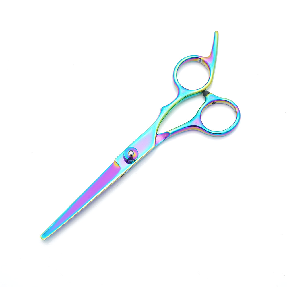 Tijeras de peluquería de 6 pulgadas, negras y doradas, con mango inclinado y de alta calidad, juego de tijeras de peluquería al por mayor para cortar el cabello.
