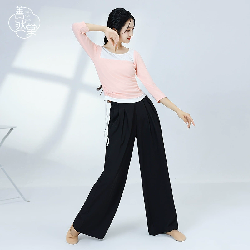 Shan Rantang Современный танцевальный костюм тонкая рубашка с длинными рукавами