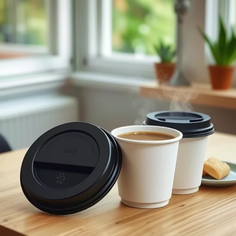 Customized Thickened Disposable Commercial Frosted Milk Tea Cup Lid Takeaway Leak-Proof Lid Packaging Cup Lid