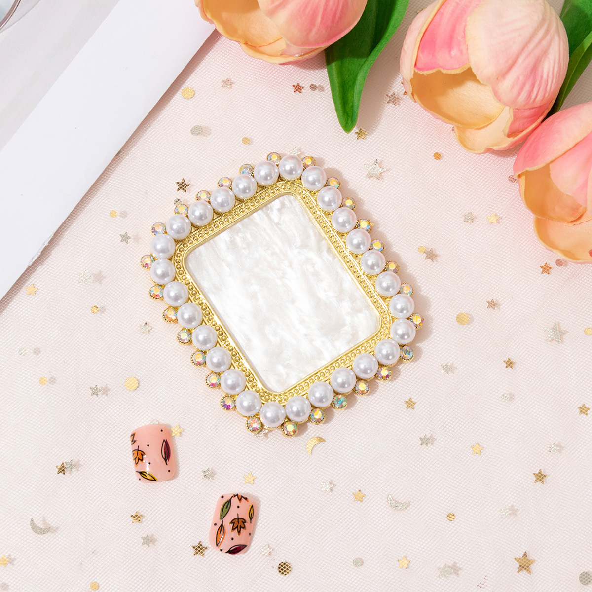 Elegant Rectangle Alloy Resin Nail Beauty Display Board display picture 4