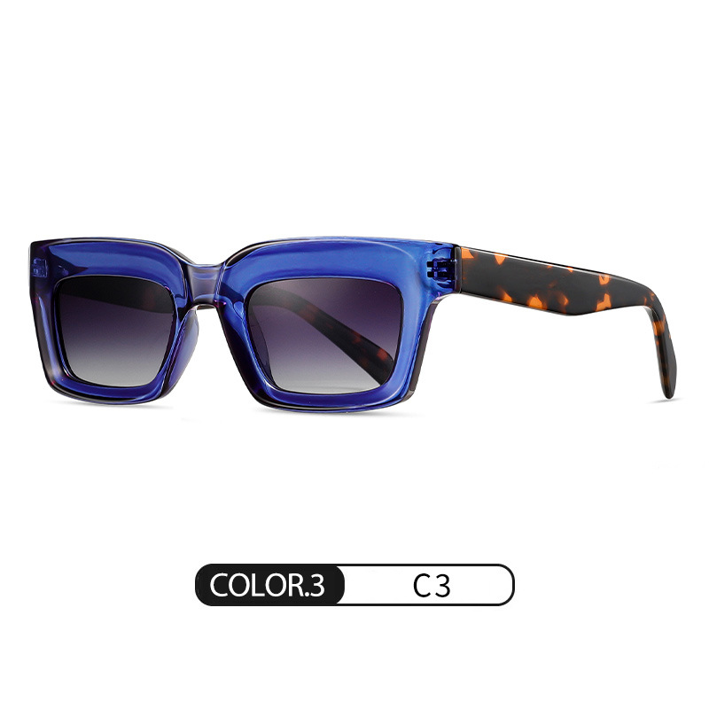 Gafas de sol polarizadas retro de moda S26123 Gafas de sol de placa de montura cuadrada para hombre Gafas de sol de protección UV para exteriores para mujer