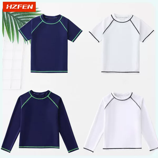Upf50+ Kidsren's Swimsuit Boy Sun Protection Kidsren's Boy Swimsuit Split Quick-Drying One-Piece Top Pure Color Swimsuit