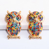 55341 new European and American cross -border exaggerated cartoon owl color animal dumb earrings manufacturer supply