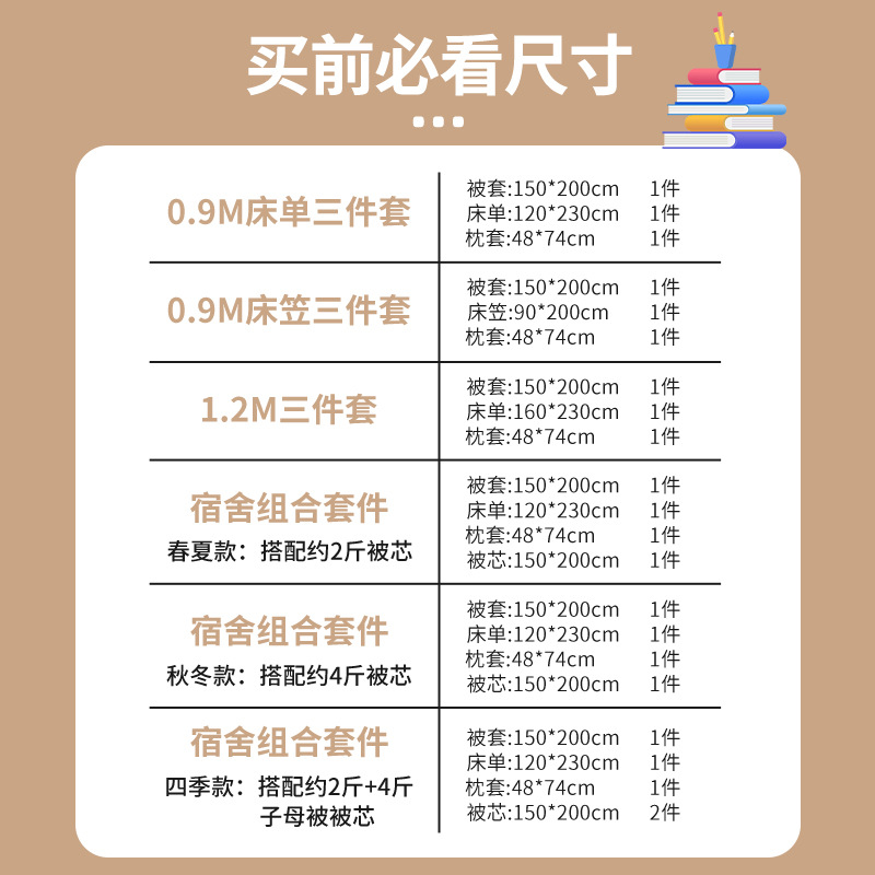 Juego de cama de dormitorio de estudiantes de tres piezas de algodón de algodón, funda de edredón, edredón, edredón, juego completo de núcleo