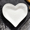 White ceramic glaze color porcelain plate 7 -inch western disk hotel club tea point cake dot plate heart -shaped plate