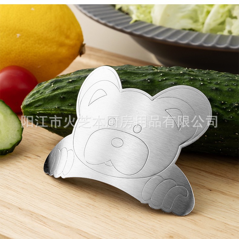 Cortador de verduras de cocina anti-corte dispositivo hogar multifunción armadura de dedo 430 cortador de verduras de acero inoxidable doble dedo protector al por mayor