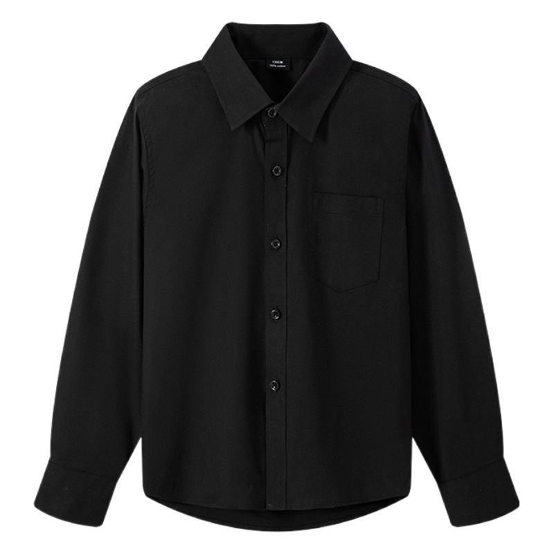 Camisas blancas para niños y niñas, camisas blancas de manga larga, estilos de primavera y otoño, trajes de actuación para estudiantes de primaria y secundaria, camisas de uniforme escolar